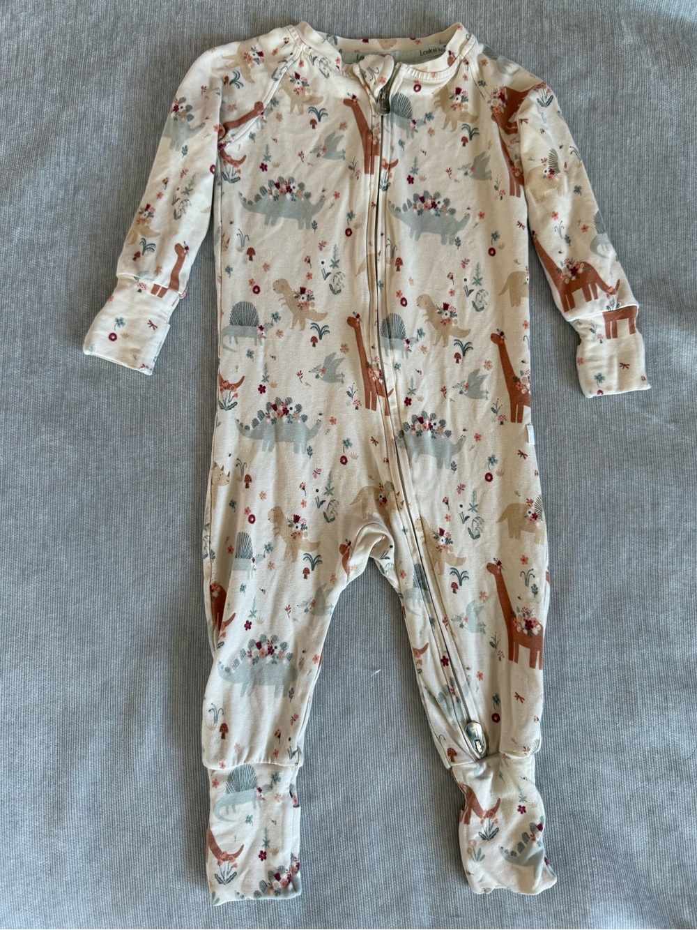 Loulou Lollipop Sleeve Onesie. Transitions from footie to barefoot.